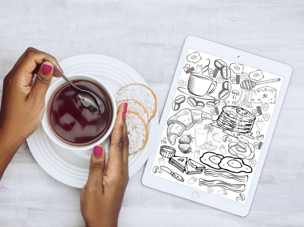 Foodie Coloring Pages Food Coloring Pages PDF Coloring | Etsy
