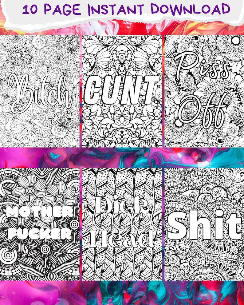 Swearing Coloring Pages Sweary - Il 794xN.3265034472 Ct8w 