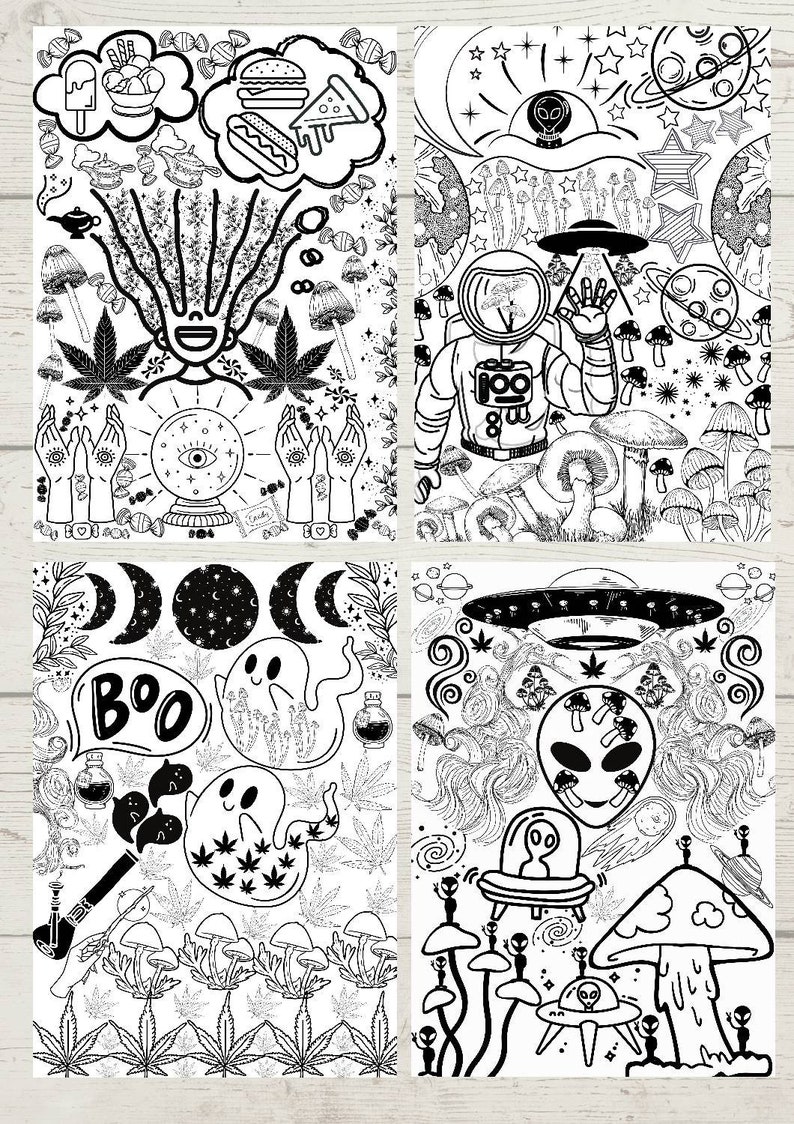 Psychedelic Coloring Pages Weed - Il 794xN.3282490797 Kfp2 