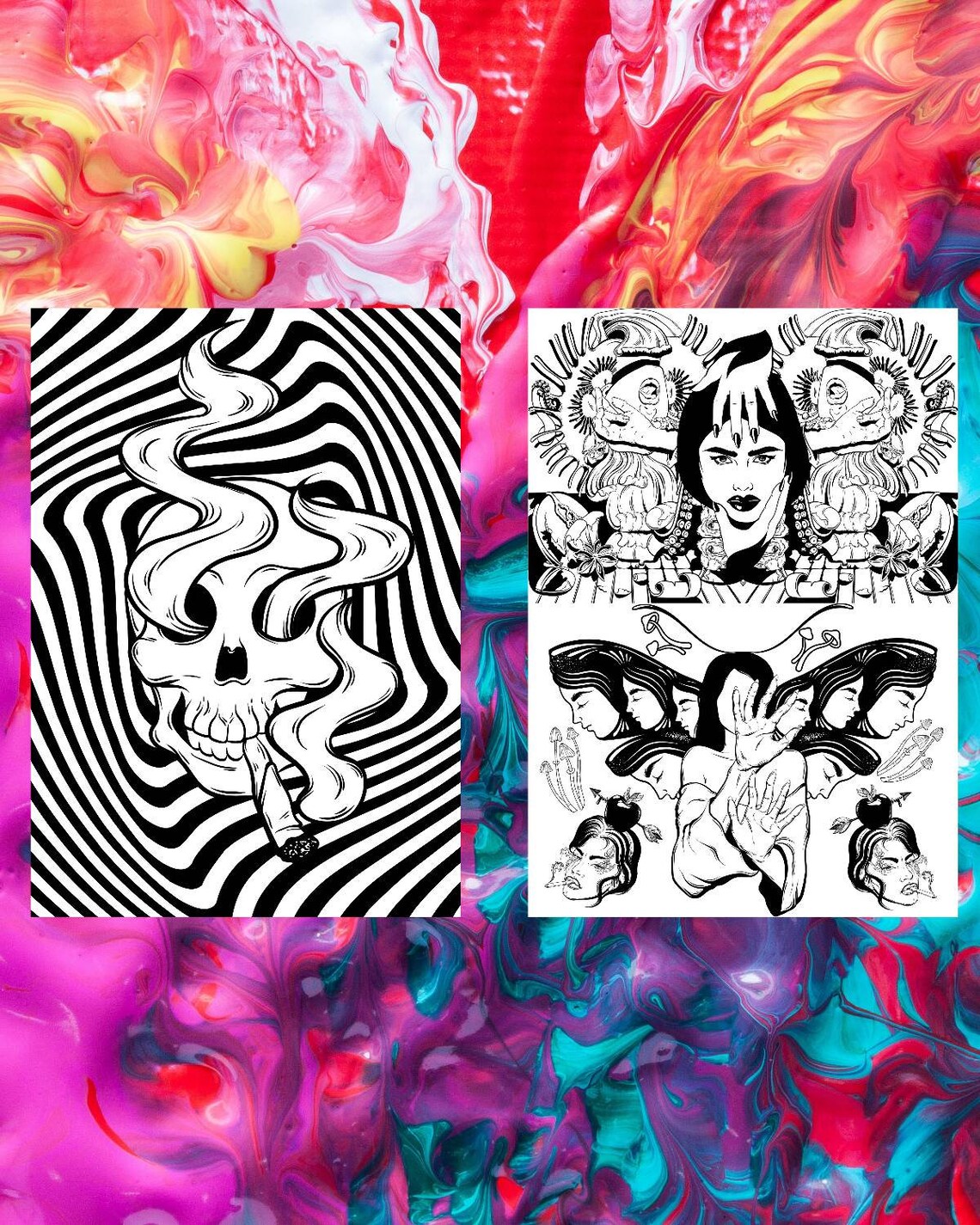 Trippy Coloring Pages Adult Coloring Pages Printable - Etsy