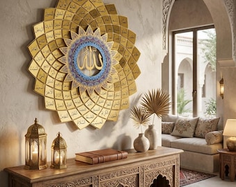 99 Names of Allah Metal Islamic Wall Art, Muslim Home Decor, Arabic Calligraphy, Asmaul Husna, Islamic Gifts, Quran Wall Art, Ramadan Decor