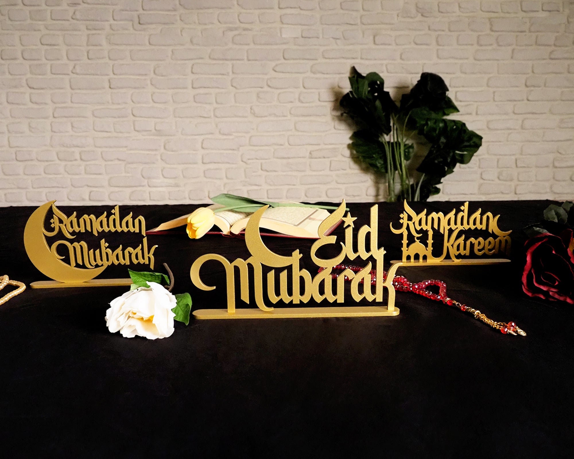Eid Mubarak Tafelloper, 180 x 35 cm, Ramadan Mubarak