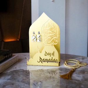 Metal Ramadan Countdown Calendar and Candle Holder, Days of Ramadan, Ramadan Gifts, Ramadan Decoration for Home, Islamic Table Decor
