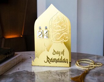 Metall-Ramadan-Countdown-Kalender und Kerzenhalter, Tage des Ramadan, Ramadan-Geschenke, Ramadan-Dekoration für Zuhause, Islamische Tischdekoration
