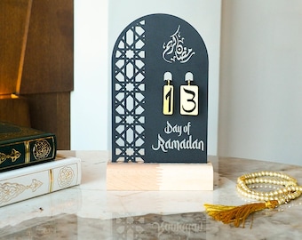 Ramadan Countdown-Kalender aus Metall, Tage des Ramadan, Ramadan Geschenke, Ramadan Dekoration für Zuhause, Islamische Tischdekoration, Eid Ramadan Mubarak