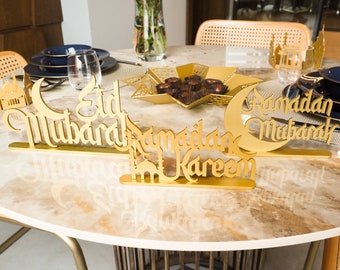 Freestanding Metal Ramadan Mubarak, Eid Mubarak, Ramadan Kareem, Ramadan Decoration, Islamic Home Decor, Ramadan Table Decor, Eid Gifts