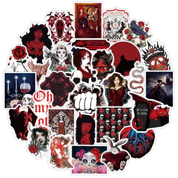 25/50 PCS Goth Stickers Pack, Vinyl Witch Stickers Skull Stickers