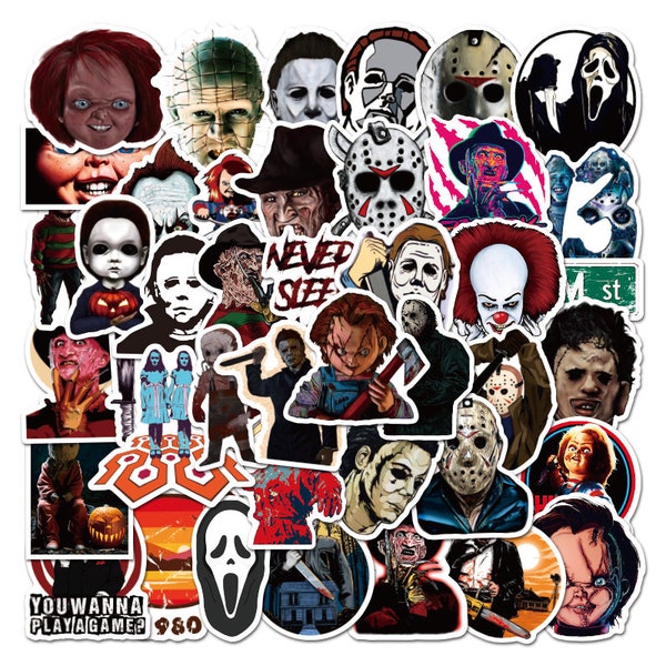 25 Horror movie stickers - random selection of 25 stickers- no duplicates