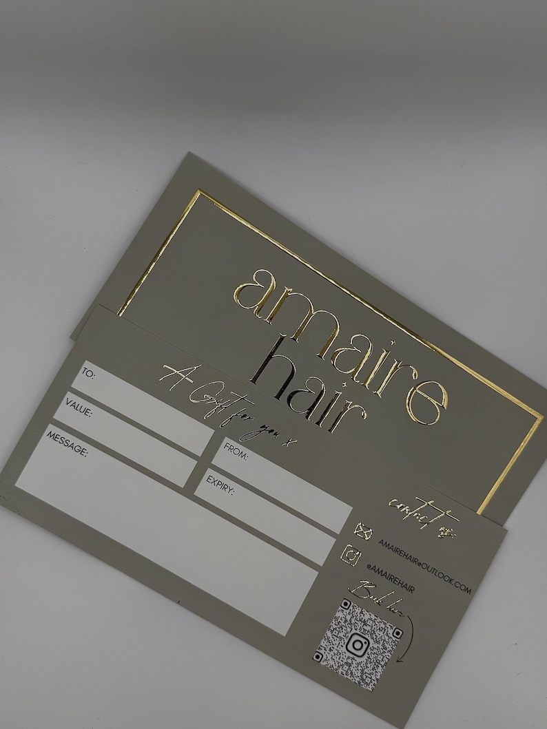 Customised Raised Foil Gift Vouchers | Luxury Finish | Design Included image 3