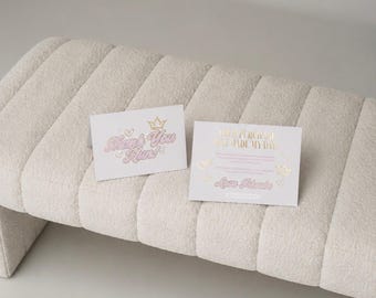 Gold foil A6 & A5 thank you cards branded with your logo