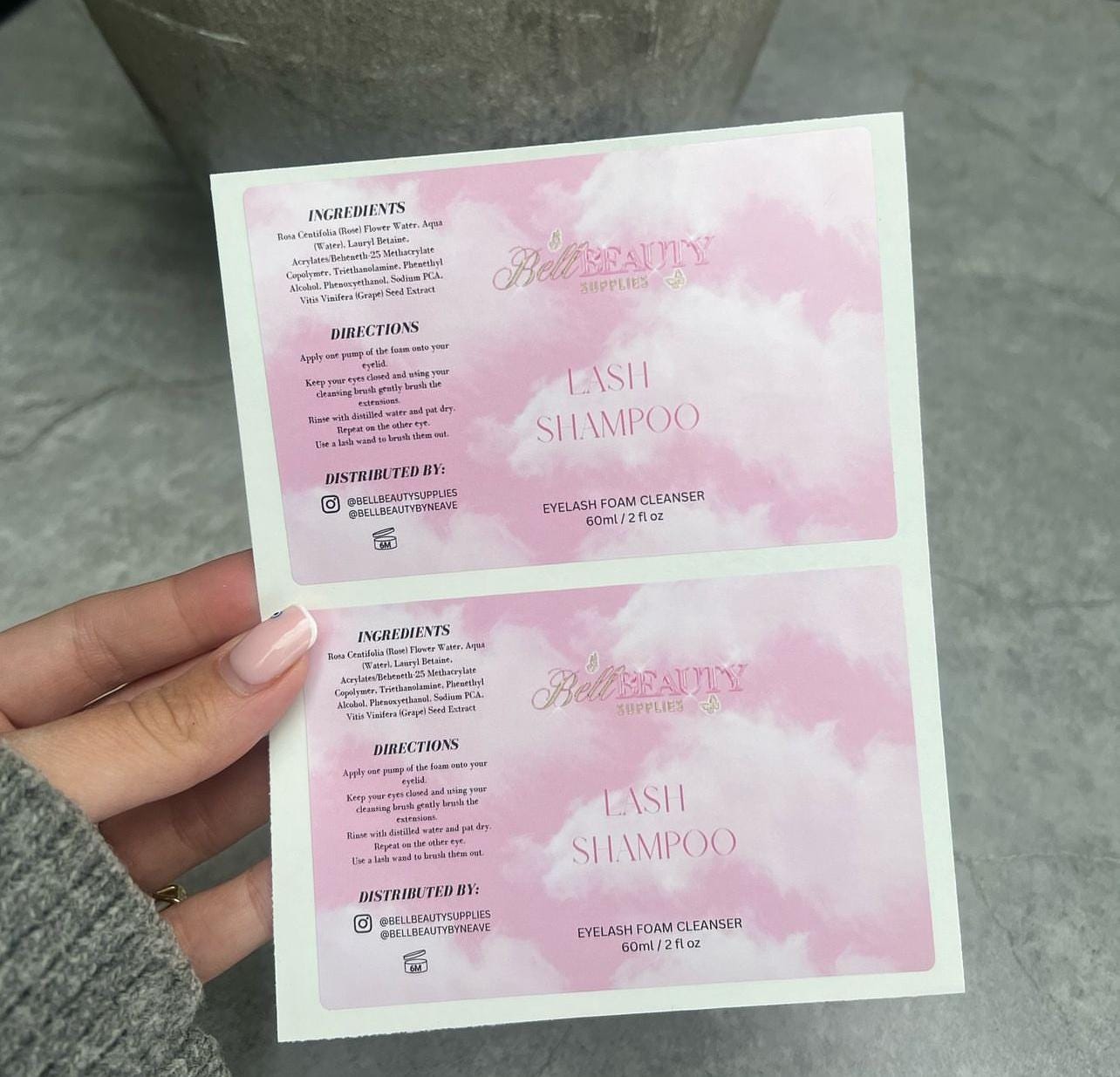 Editable Digital Lash Shampoo Label Stickers - Etsy