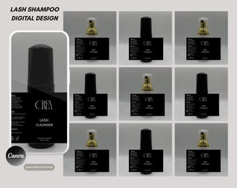 Editable digital Lash Shampoo Label Stickers