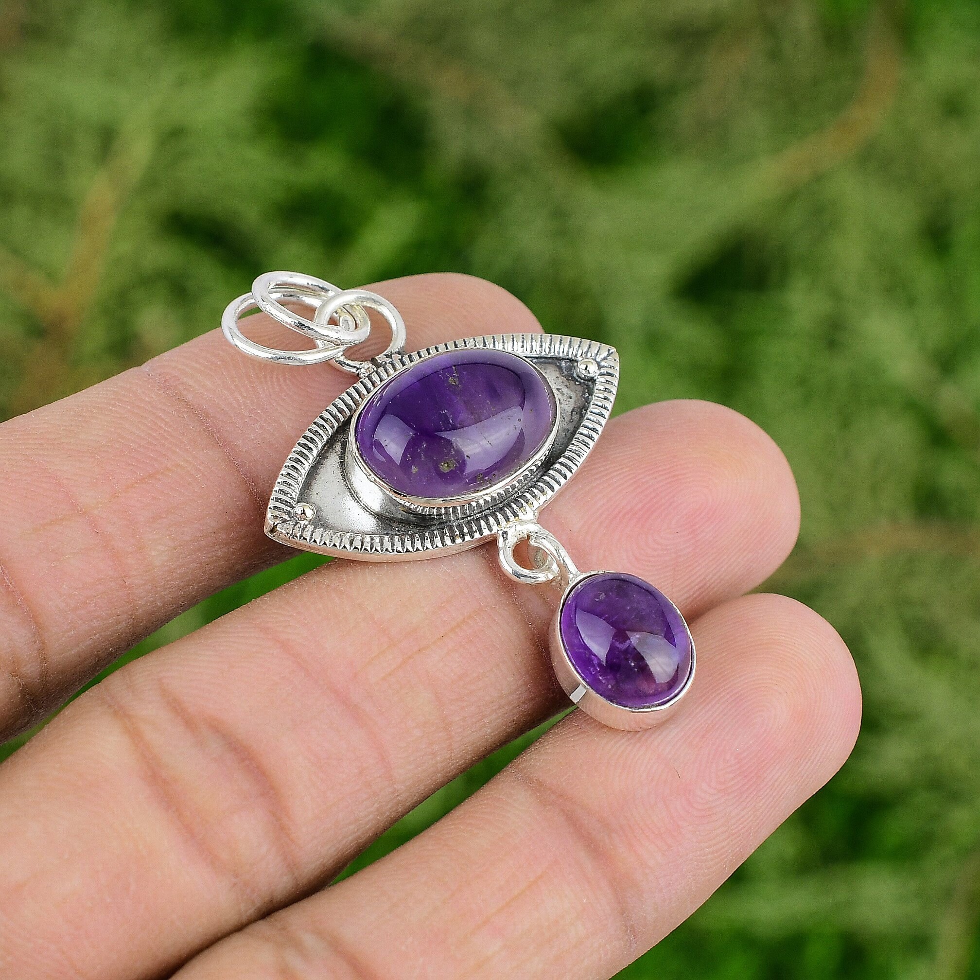 African Amethyst Pendant Gemstone 