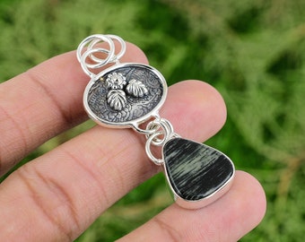 Silver Leaf Jasper Silver Leaf Jasper pendant necklace tumble stone natural gemstone pendant chain necklace gift courage and strength