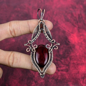 Red fire labradorite pendant copper wire wrapped gemstone pendant handmade copper jewelry dainty pendant gifts for her wire wrapped jewelry