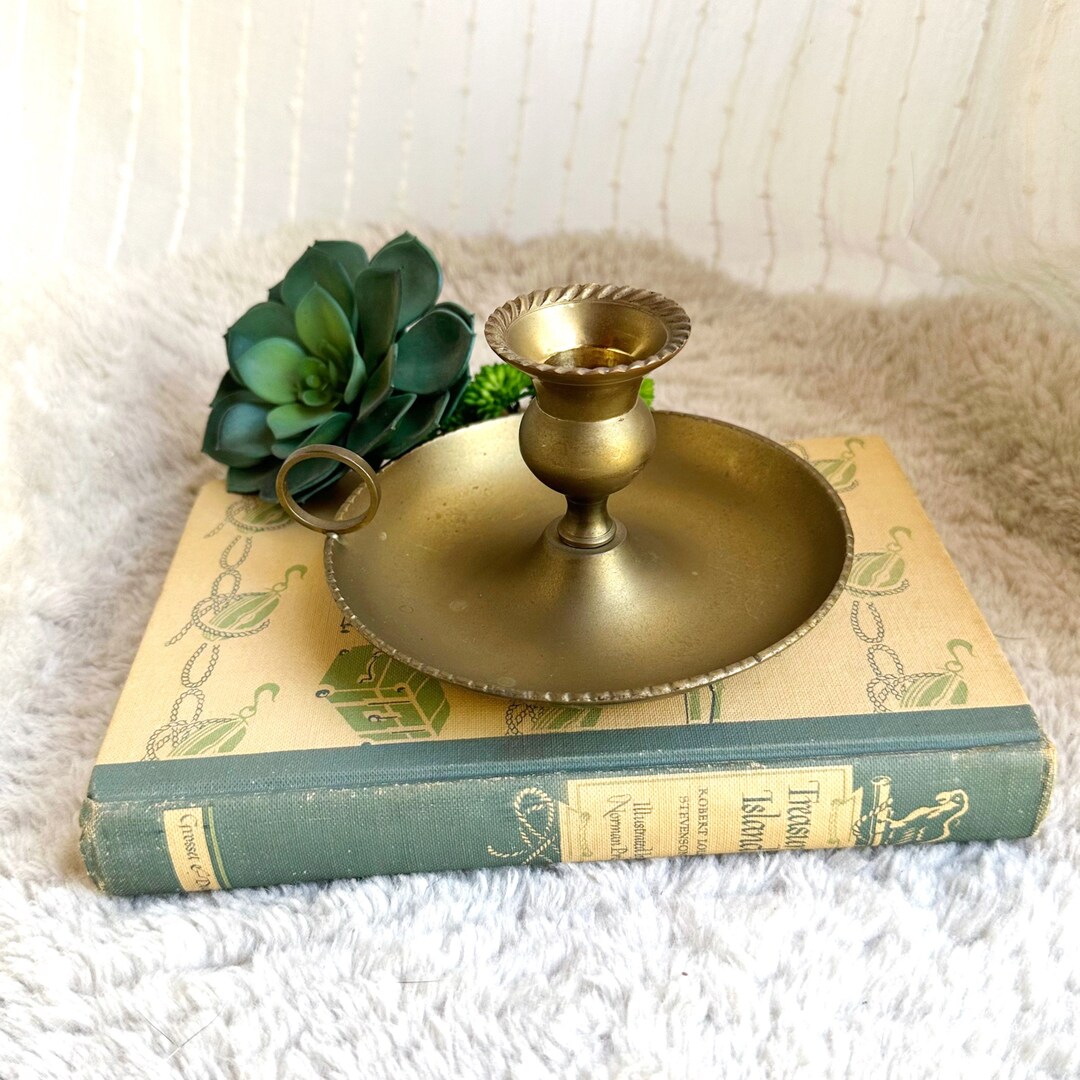 Vintage Candlestick Holder With Finger Loop Chamber Style Etsy