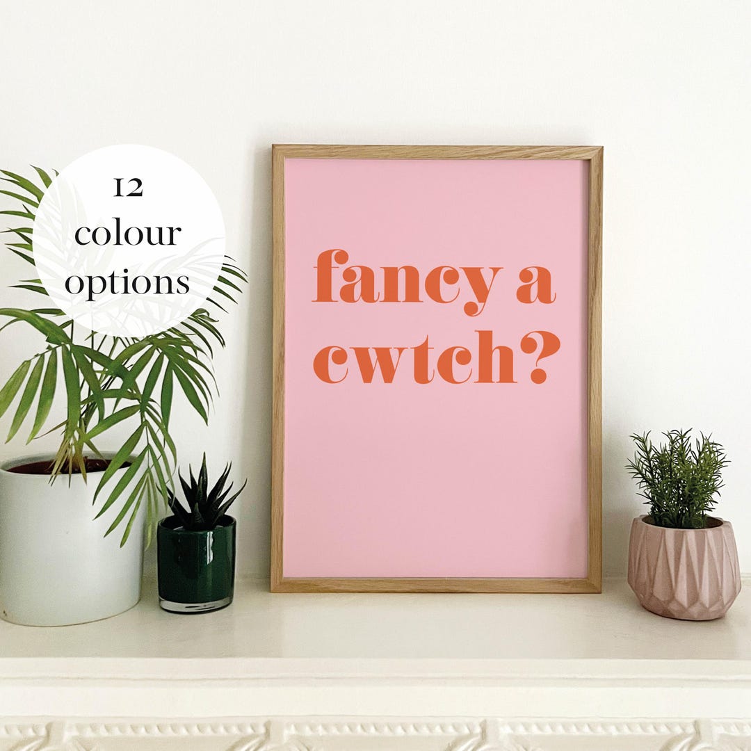 Fancy a Cwtch Welsh Print: Colourful Wales Slang Wall Art - Etsy