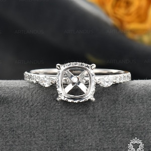 Smaragdschliff Ringfassung Verlobungsring Semi Mount Ring Custom Montage Gelbgold Diamant Solitärring 14k / 18K Fassung 2 MM Bandbreite