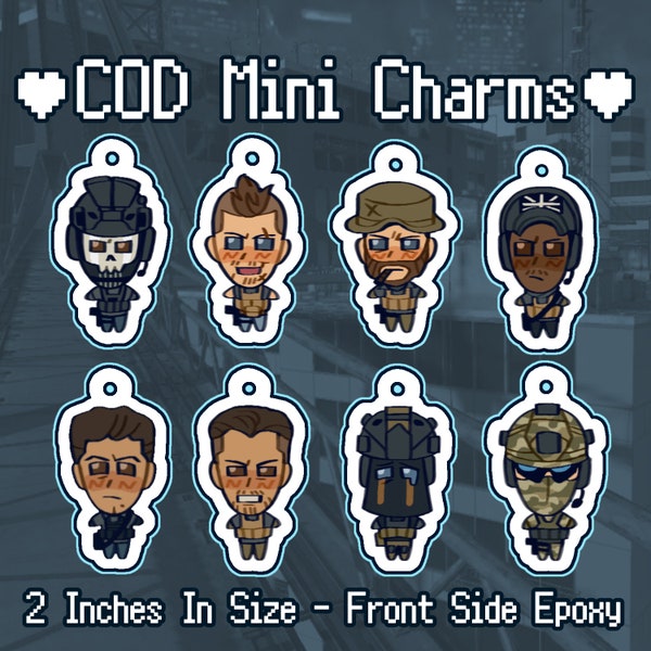 COD 2" acrylic charms front side epoxy