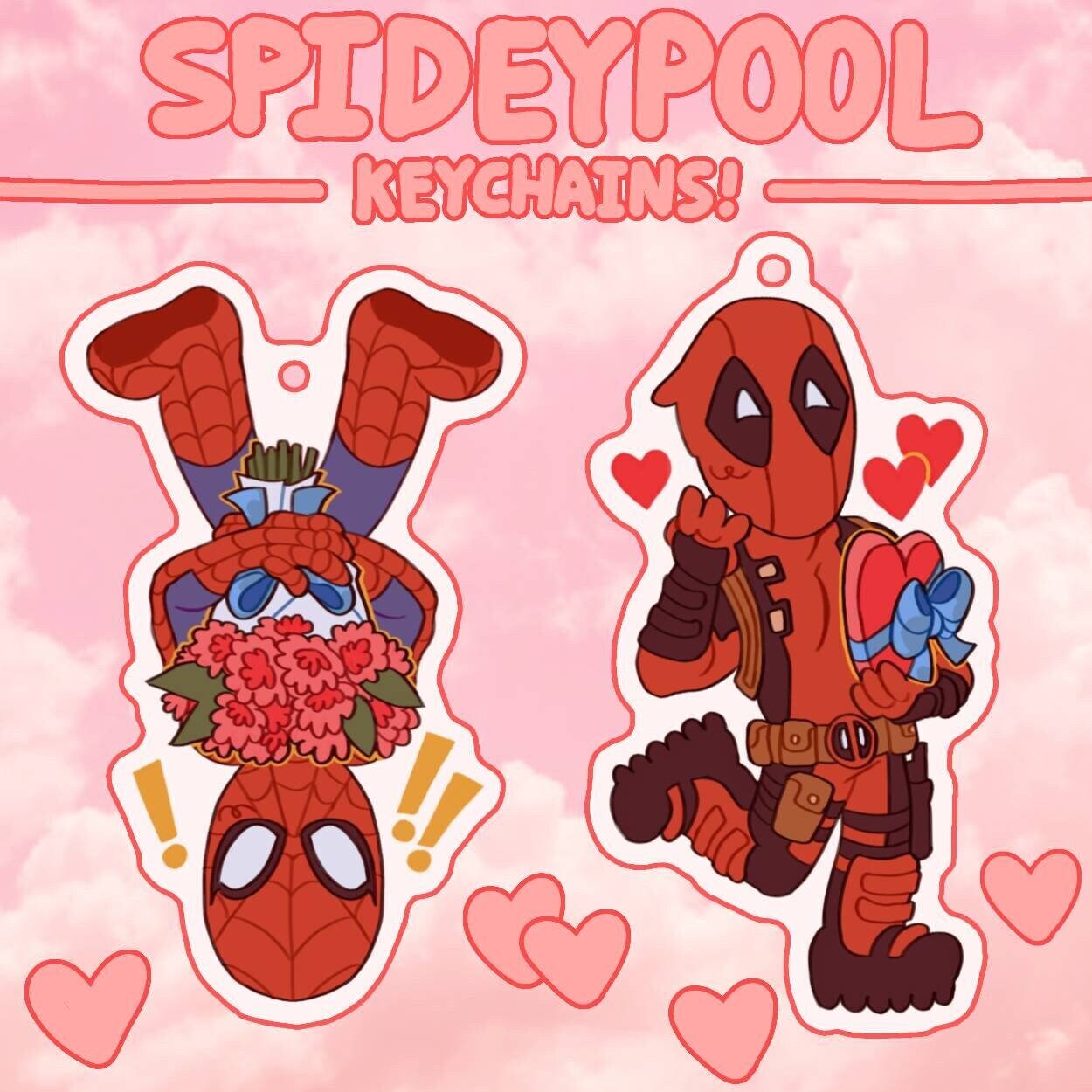 Acrylic Keychain - Spiderman and Deadpool - Marvel