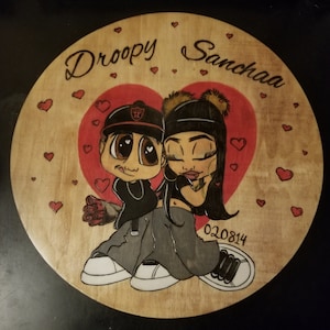 Custom Cartoon couple,  Chicano Love , chicano love heart,Anniversary gift, Cholo couple painting, Chicano love art