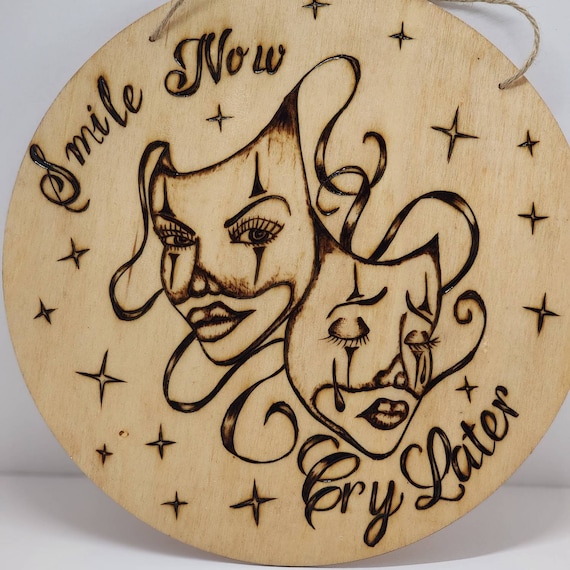 Smile Now Cry Later Wall Art, Chicano Wall Art, Old School Art 