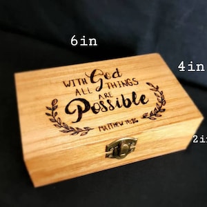 With God all things are Possible Prayer Box, Prayer Cards, Prayer box