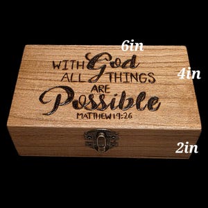 With God all things are Possible Prayer Box, Prayer Cards, Prayer box