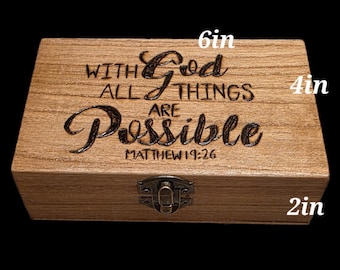 With God all things are Possible Prayer Box, Prayer Cards, Prayer box