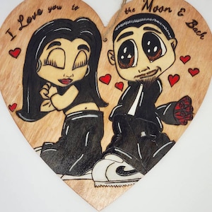 Chicano Love heart (in color),  Anniversary couple art, Custom Cartoon couple painting, Cholo couple drawing, Chicano Love art