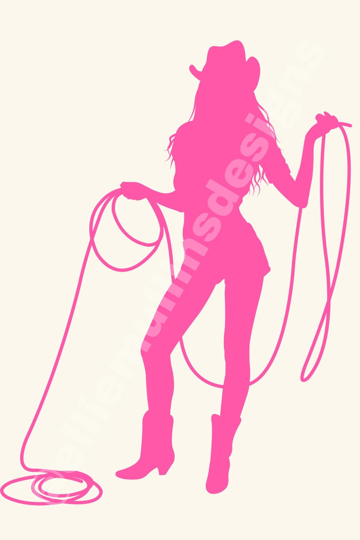 Preppy Pink Cowgirl Digital Prints - Etsy
