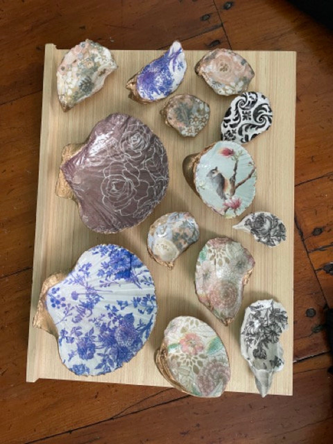 Decoupage Sea Shell Trinket Dishes, Jewelry Dishes, Decor - Etsy