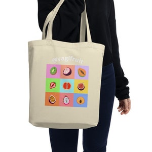 RAD FRUIT Eco Organic Cotton Tote Bag de Vagifruit / Envío GRATIS accesorios de regalo de orgullo lésbico colorido bandera gay queer femme fashion