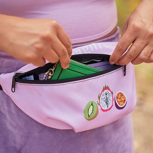 Tropical Fruit Fannypack - Kiwi Dragonfruit Passionfruit | colorful lesbian pride gift accessories gay flagging queer femme fashion