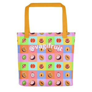 Rad fruit tote bag by Vagifruit | FREE SHIPPING cute reusable bag | colorful lesbian pride gift accessories gay flagging queer femme fashion