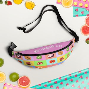Riñonera de frutas coloridas de Vagifruit / coloridos accesorios de regalo del orgullo lésbico bandera gay moda queer femme
