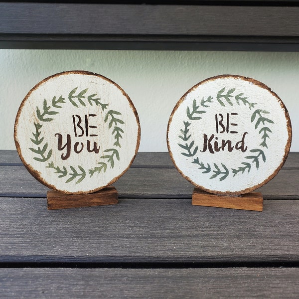 Rustic Inspirational Double-sided Miniature Signs, Farmhouse Mini Tiered Tray Decor, Table Top Shelf Sitter Decoration