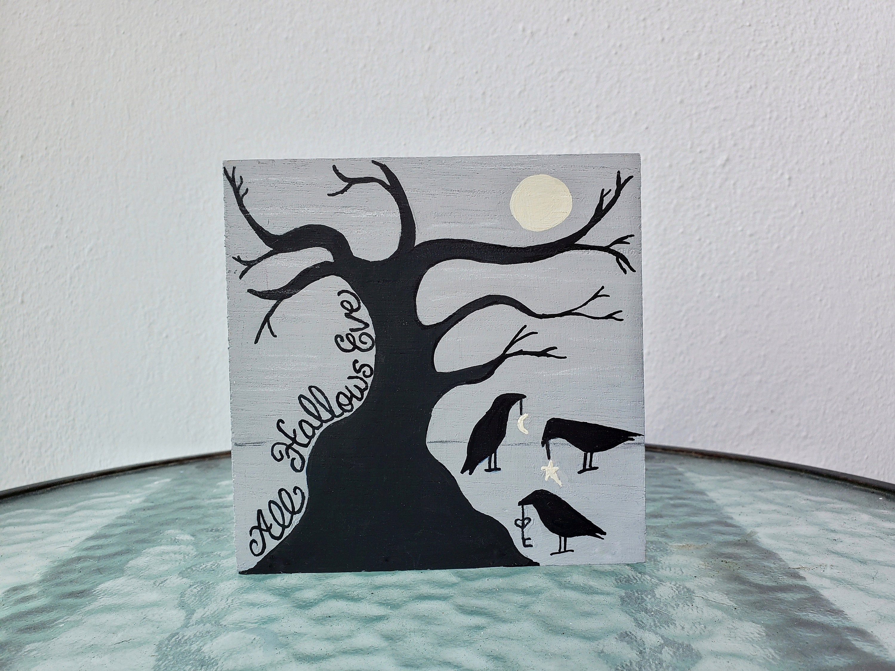 All Hallows Eve Spooky Magical Forest With Ravens, Moonlit Night Sky ...