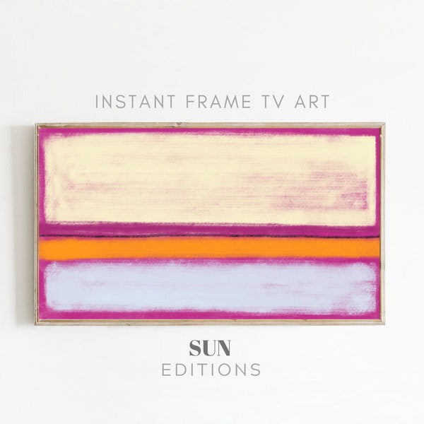 Samsung Frame TV Art Modern Painting, Samsung Frame TV Art Abstract Rothko, Frame TV Art Orange and Pink,Landscape Abstract Art, 4K Art