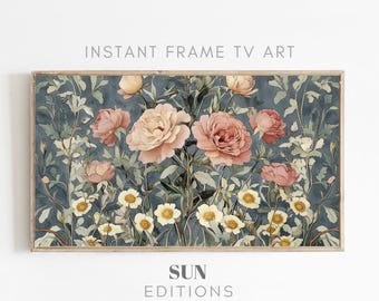 Arte de TV con motivos florales vintage de William Morris - Arte de TV enmarcado - Descarga digital - Perfecto para la decoración del hogar