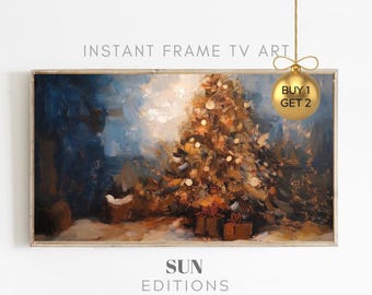 Samsung Tv Frame Art | Christmas Tv Frame Art | Farmhouse Christmas | Christmas Tree Tv Art | Frame Tv Vintage Christmas Trees
