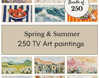 250+ lente/zomer seizoenen tv-lijst kunstschilderijen set: levenslange toegangsbundel (digitale download)
