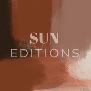 May include: Abstract background with brown, orange, and beige paint strokes. The text "SUN EDITIONS" is written in white.