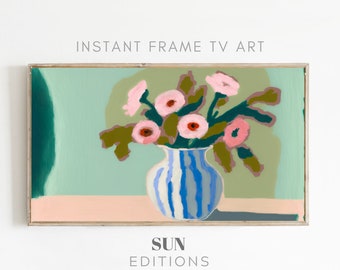 Arte para TV Samsung Frame con flores en un jarrón