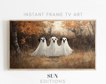Halloween Frame Tv Art | Instant Download | Halloween Decor | Cute Ghosts Dogs Painting | Frame Tv Art Collection | Farmhouse Frame Tv Art