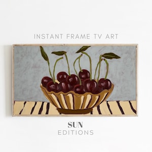 Frame Tv Art Cherry Digital Download for Tv Trendy Still Life Spring Summer Frame Tv Instant Download