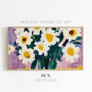 Colorful Abstract Flower Art for Samsung Frame TV - Digital Download - Spring Floral Decor