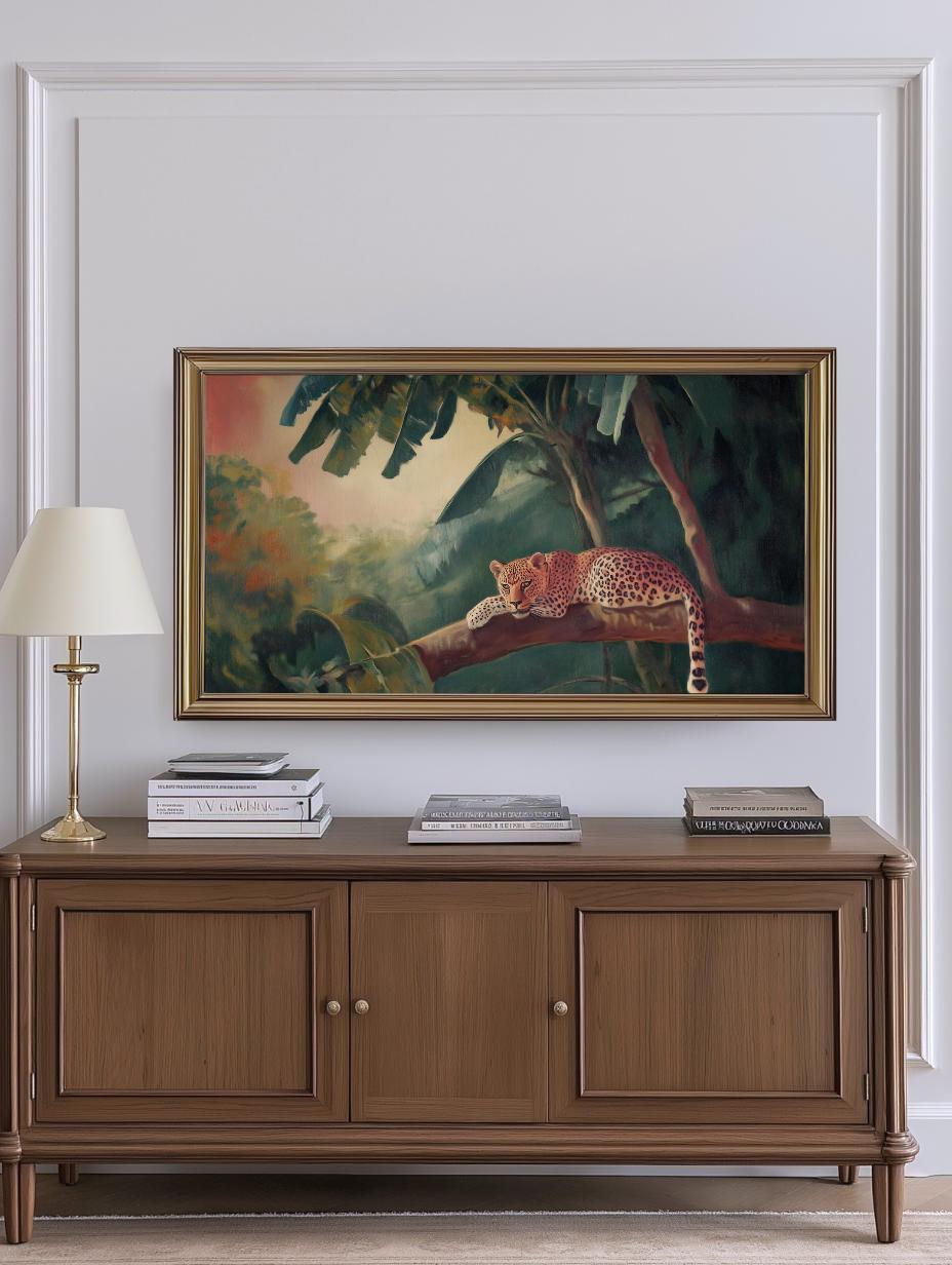 Leopard Frame TV Art - Colorful Maximalist Decor - Digital
