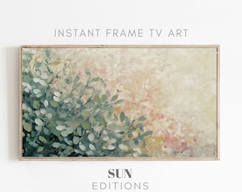 Samsung Frame TV Art - Pintura botánica abstracta y colorida con textura, Samsung Frame TV Art multicolor, Pintura abstracta, Arte 4K