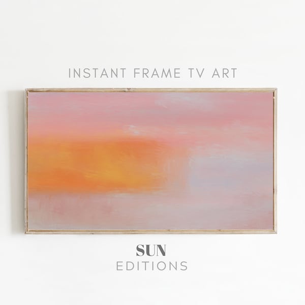 Samsung Frame TV Art abstrakt bunt, Samsung Frame TV Art orange pink Abstrakte Malerei, 4K Art